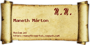 Maneth Márton névjegykártya